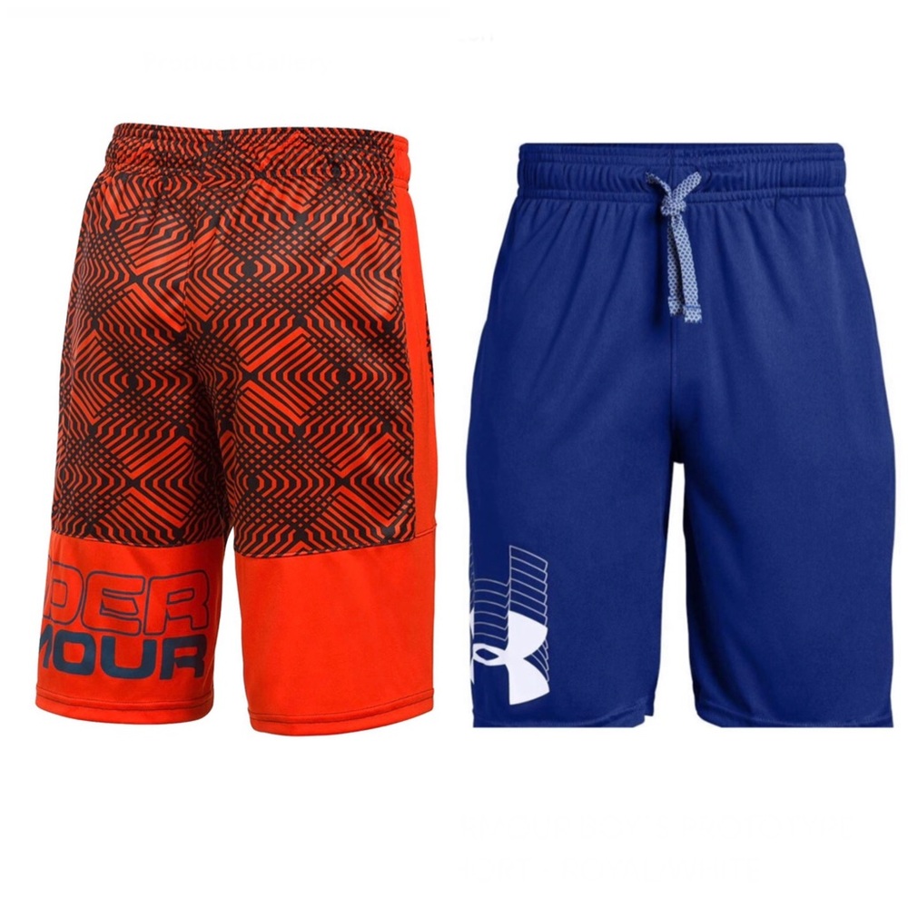 2 YXS Under Armour Boys Athletic UA Shorts Basketball Sport Bundle Set Little